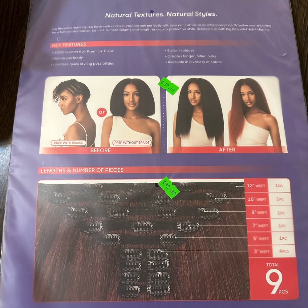 HAIR CLIP-IN - KINKY STRAIGHT